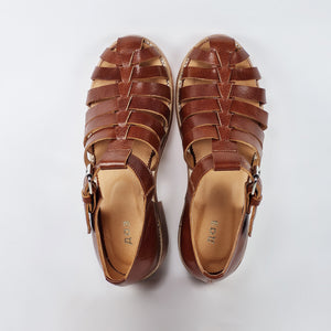 Handmade Leather Fisherman Sandals In Brown Colour