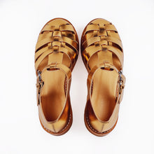 Handmade Leather Fisherman Sandals In Golden Colour