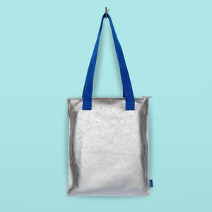 Silver Leather Tote