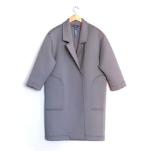 Grey Oversized Neoprene Coat