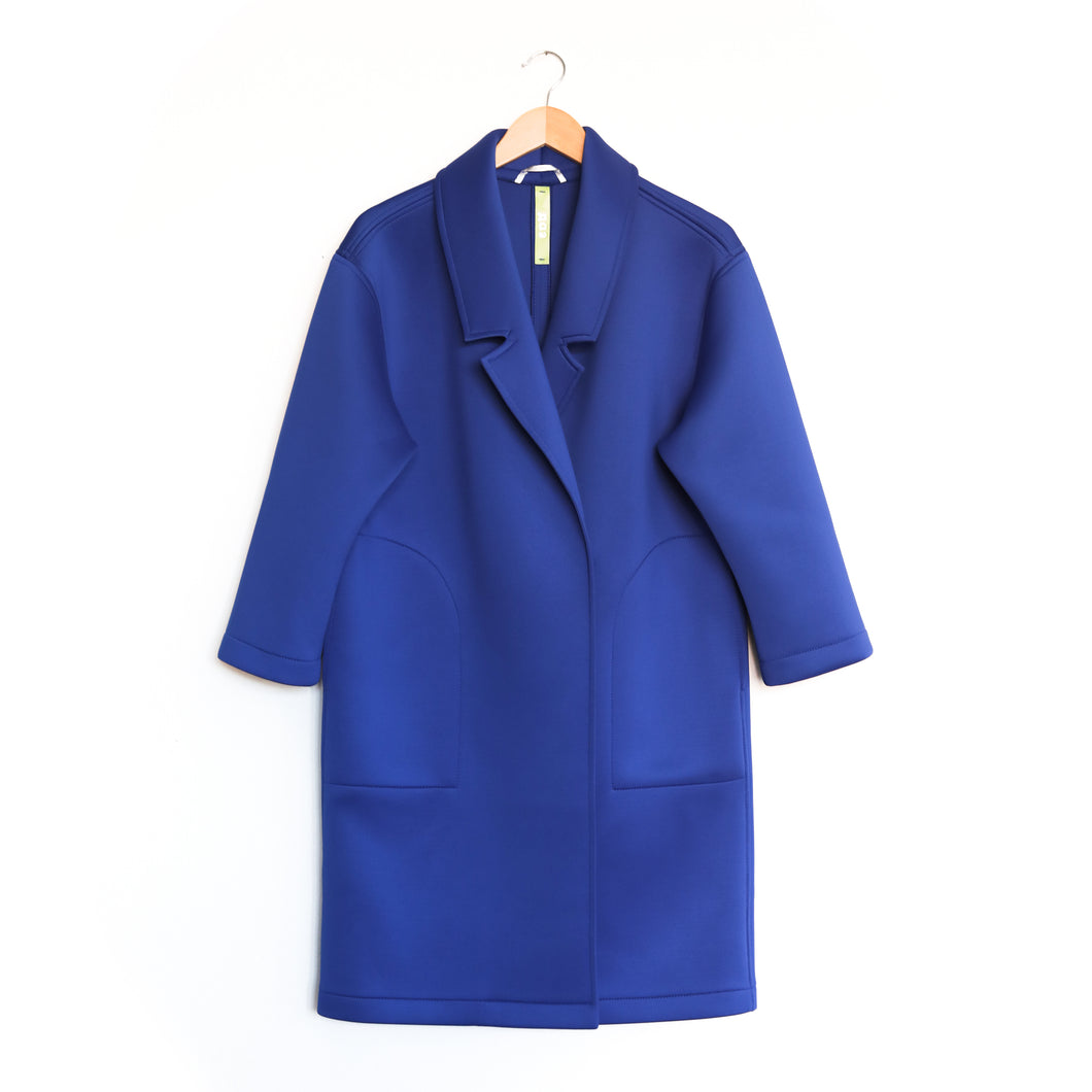 Royal Blue Oversized Neoprene Coat