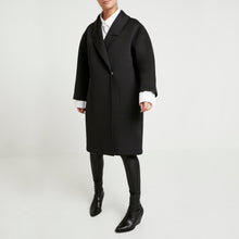Black Oversized Neoprene Coat