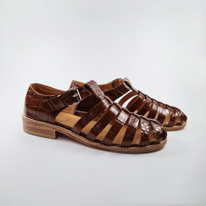 Handmade leather Fisherman sandals in brown colour