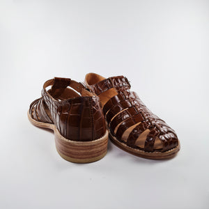 Handmade leather Fisherman sandals in brown colour