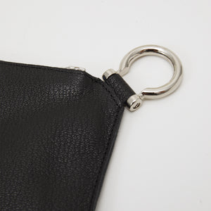 Handmade black leather clutch