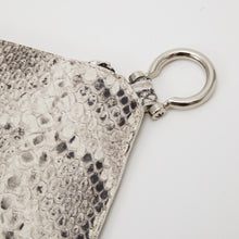 Snake Print Leather Clutch