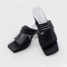 Handmade matt leather sandals in black