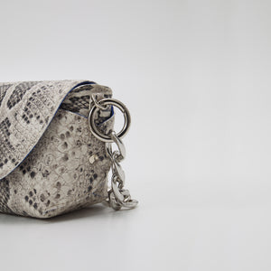 Snake Print Leather Shoulder Bag