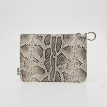 Snake Print Leather Clutch