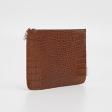 Handmade brown leather clutch